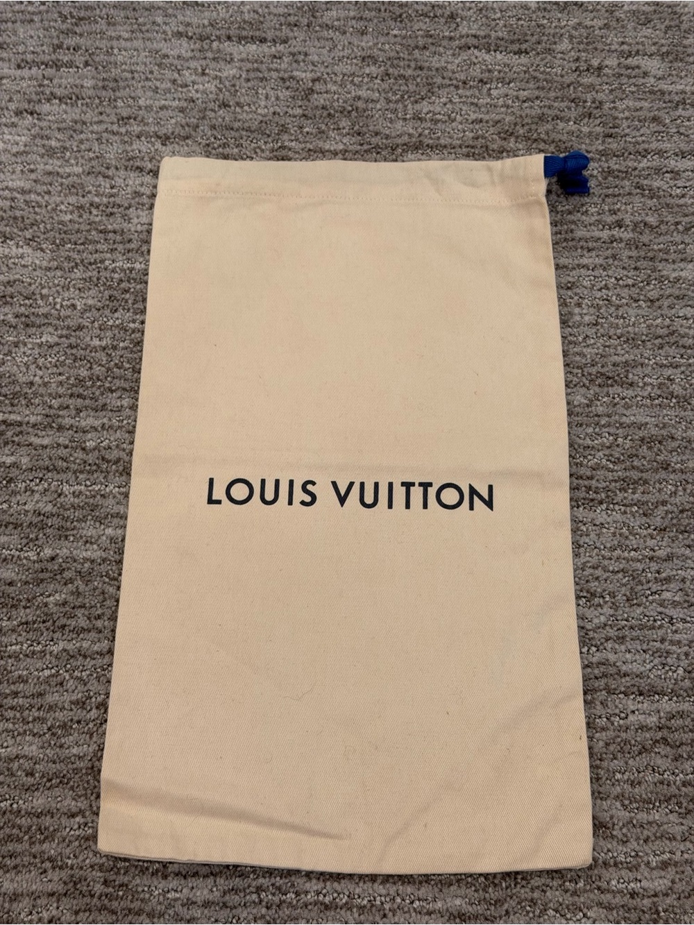 Louis Vuitton Dust Bag Cream Blue Drawstring Pouch 16 x 9